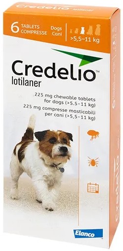 Credelio for Dogs - 12 - 25 lbs - Orange - 225mg - 6 Beef Flavored